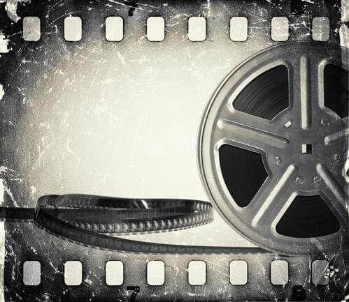 black and white film piece of film reel